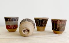 Bruno Gambone SET OF FOUR BRUNO GAMBONE CERAMIC CUPS - 2445643