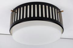 Bruno Gatta 1950s Stilnovo Glass and Metal Ceiling Lamp by Bruno Gatta - 1194752
