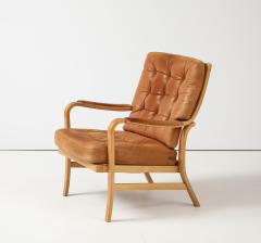 Bruno Mathsson Bruno Mathsson Leather Unique Ingrid Chair Dux Sweden c 1960 - 3992655