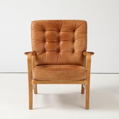 Bruno Mathsson Bruno Mathsson Leather Unique Ingrid Chair Dux Sweden c 1960 - 3992656