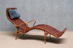 Bruno Mathsson Bruno Mathsson Pernilla 3 Chaise Longue in Brown Leather Karl Mathsson 1944 - 4032361