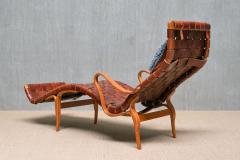 Bruno Mathsson Bruno Mathsson Pernilla 3 Chaise Longue in Brown Leather Karl Mathsson 1944 - 4032362