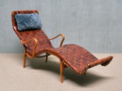 Bruno Mathsson Bruno Mathsson Pernilla 3 Chaise Longue in Brown Leather Karl Mathsson 1944 - 4032363