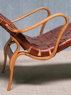 Bruno Mathsson Bruno Mathsson Pernilla 3 Chaise Longue in Brown Leather Karl Mathsson 1944 - 4032368