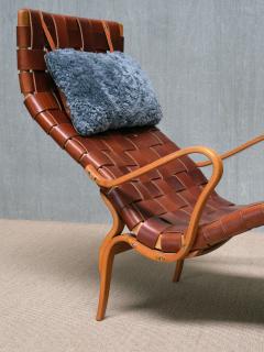 Bruno Mathsson Bruno Mathsson Pernilla 3 Chaise Longue in Brown Leather Karl Mathsson 1944 - 4032369