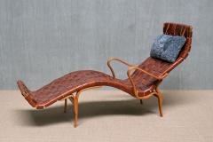 Bruno Mathsson Bruno Mathsson Pernilla 3 Chaise Longue in Brown Leather Karl Mathsson 1944 - 4032370