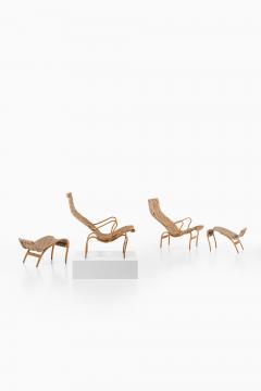 Bruno Mathsson Easy Chairs with Stools Model Pernilla Produced by Karl Mathsson AB - 1860589