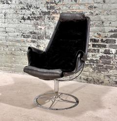 Bruno Mathsson Suede and Leather Jetson Swivel Chair Dux Sweden 1969 - 3609574