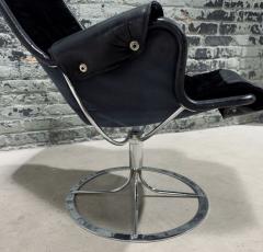 Bruno Mathsson Suede and Leather Jetson Swivel Chair Dux Sweden 1969 - 3609576
