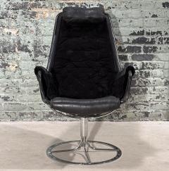 Bruno Mathsson Suede and Leather Jetson Swivel Chair Dux Sweden 1969 - 3609581