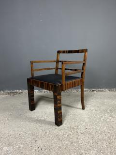 Bruno Paul 1930s Bruno Paul exceptional pair Rationalist armchairs in Macassar Ebony - 4559334