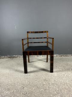 Bruno Paul 1930s Bruno Paul exceptional pair Rationalist armchairs in Macassar Ebony - 4559335