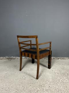 Bruno Paul 1930s Bruno Paul exceptional pair Rationalist armchairs in Macassar Ebony - 4559337
