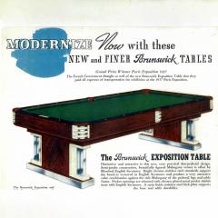 Brunswick Balke Collender Brunswick Exposition Pool Table 1937 Designed by Donald Deskey - 3490172