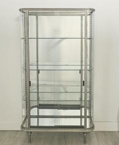 Brushed Steel Mirrored French Display Case Vitrine circa 1920 - 4718220