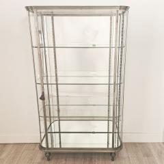 Brushed Steel Mirrored French Display Case Vitrine circa 1920 - 4720439