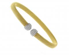 Brushed Tubogas Bracelet with Diamonds - 3949783