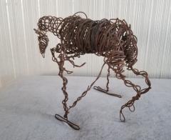 Brutalism Wire Horse Table Sculpture Modernist Metal Jumper 1960s - 2141024