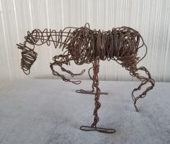 Brutalism Wire Horse Table Sculpture Modernist Metal Jumper 1960s - 2141026