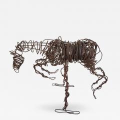 Brutalism Wire Horse Table Sculpture Modernist Metal Jumper 1960s - 2144571
