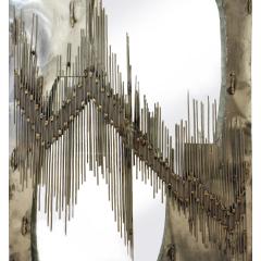 Brutalist Artisan Mirror with Welded Rods 1970s - 674497