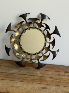 Brutalist Bent Metal Sunburst Mirror 1974 - 4603016