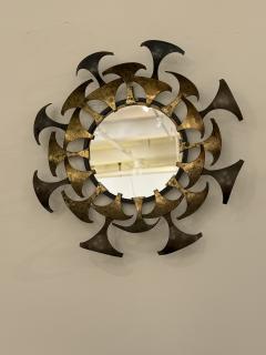 Brutalist Bent Metal Sunburst Mirror 1974 - 4603018