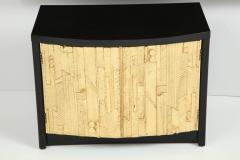 Brutalist Black Lacquer Gold Leaf Night Stands - 842307