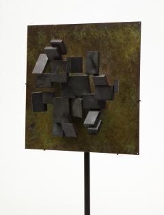 Brutalist Bronze Piece on Stand 20th Century - 1327144