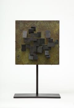 Brutalist Bronze Piece on Stand 20th Century - 1327151