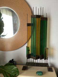 Brutalist Bronze and Glass Sculpture - 2444785
