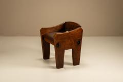 Brutalist Bulky Artisanal Chair in Wood 1960s - 4436531