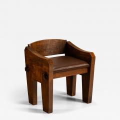 Brutalist Bulky Artisanal Chair in Wood 1960s - 4449109
