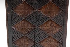 Brutalist Cabinet with Leather Clad Doors Africa Mid 20th Century - 4606696