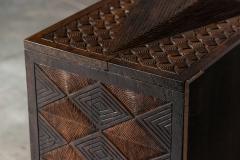 Brutalist Cabinet with Leather Clad Doors Africa Mid 20th Century - 4606741
