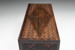 Brutalist Cabinet with Leather Clad Doors Africa Mid 20th Century - 4606742