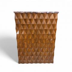 Brutalist Cabinets in Wood and Rosso Levanto Marble - 4224636