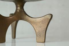 Brutalist Candle Holder in Patinated Sand Cast Brass 1960s - 4582525