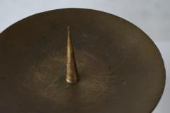 Brutalist Candle Holder in Patinated Sand Cast Brass 1960s - 4582549