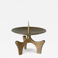 Brutalist Candle Holder in Patinated Sand Cast Brass 1960s - 4583023