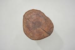 Brutalist Carved Oak Stool Belgium 1950s - 3412954