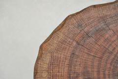 Brutalist Carved Oak Stool Belgium 1950s - 3412955