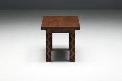 Brutalist Carved Wood Console Table France 1960s - 4586674