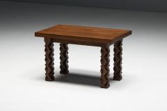 Brutalist Carved Wood Console Table France 1960s - 4586689