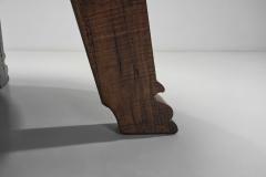 Brutalist Carved Wooden Coffee Table Europe Mid 20th Century - 4294515
