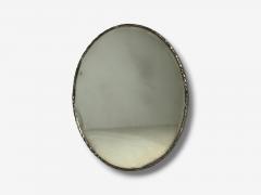 Brutalist Circular Wall Mirrors Hammered Metal Distressed Glass 21st c  - 4597862