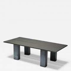 Brutalist Dining Table with Stone Base Belgium 1970s - 3871845