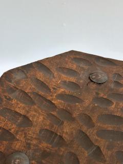 Brutalist French Gauge Carved Stool - 4196245