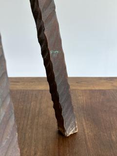 Brutalist French Gauge Carved Stool - 4196247