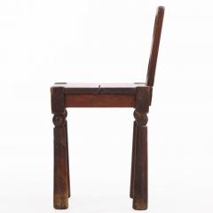 Brutalist French Oak Small Side Chair C 1940  - 4597558